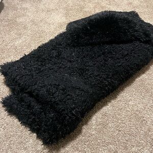 Queen Size Black Fuzzy comforter with two shams